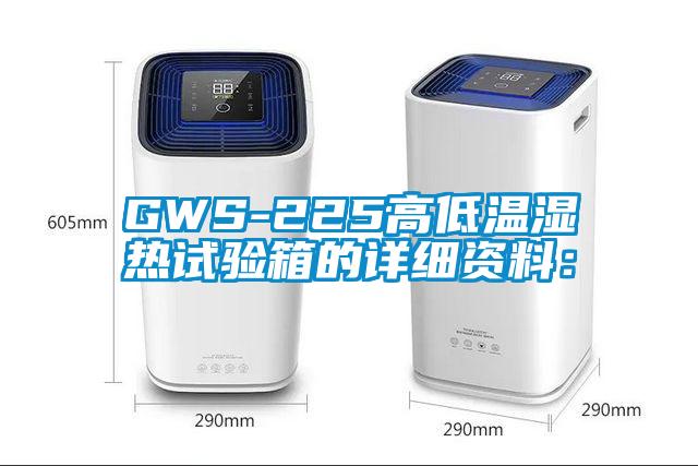 GWS-225高低溫濕熱試驗箱的詳細資料：