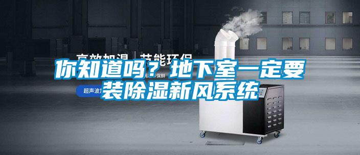 你知道嗎？地下室一定要裝除濕新風係統
