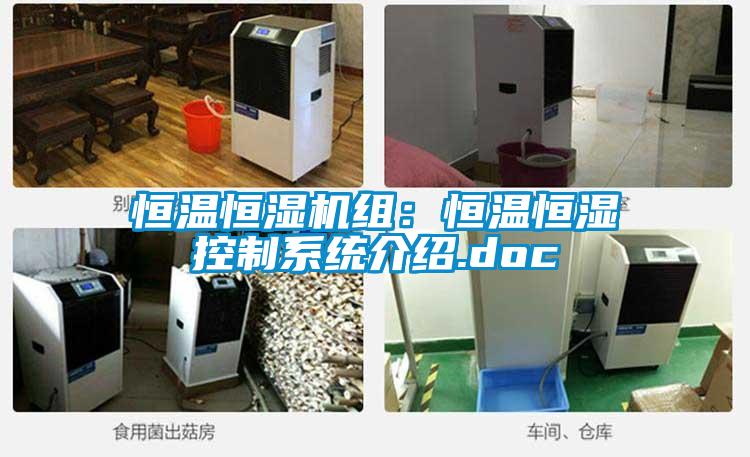 恒溫恒濕機組：恒溫恒濕控製係統介紹.doc