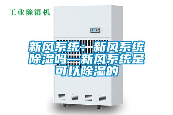 新風係統：新風係統除濕嗎—新風係統是可以除濕的