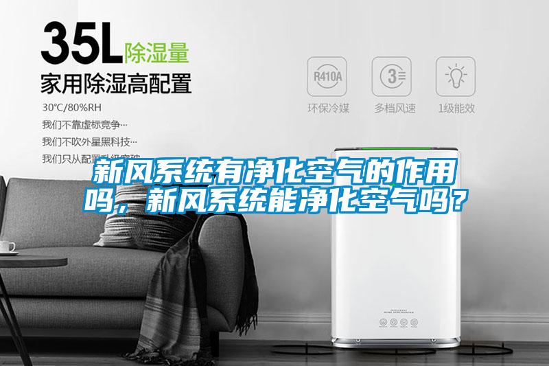 新風係統有淨化空氣的作用嗎，新風係統能淨化空氣嗎？