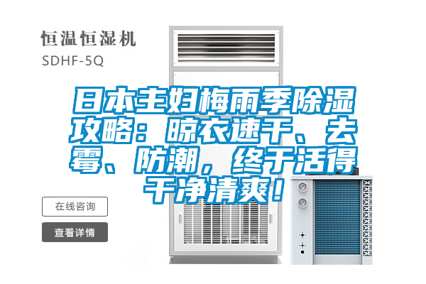 日本主婦梅雨季除濕攻略：晾衣速幹、去黴、防潮，終於活得幹淨清爽！