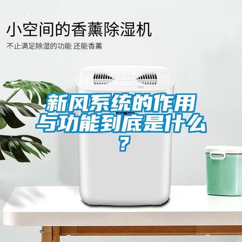 新風係統的作用與功能到底是什麽？