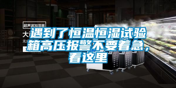 遇到了恒溫恒濕試驗箱高壓報警不要著急，看這裏