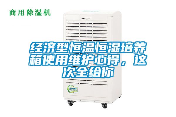 經濟型恒溫恒濕培養箱使用維護心得，這次全給你